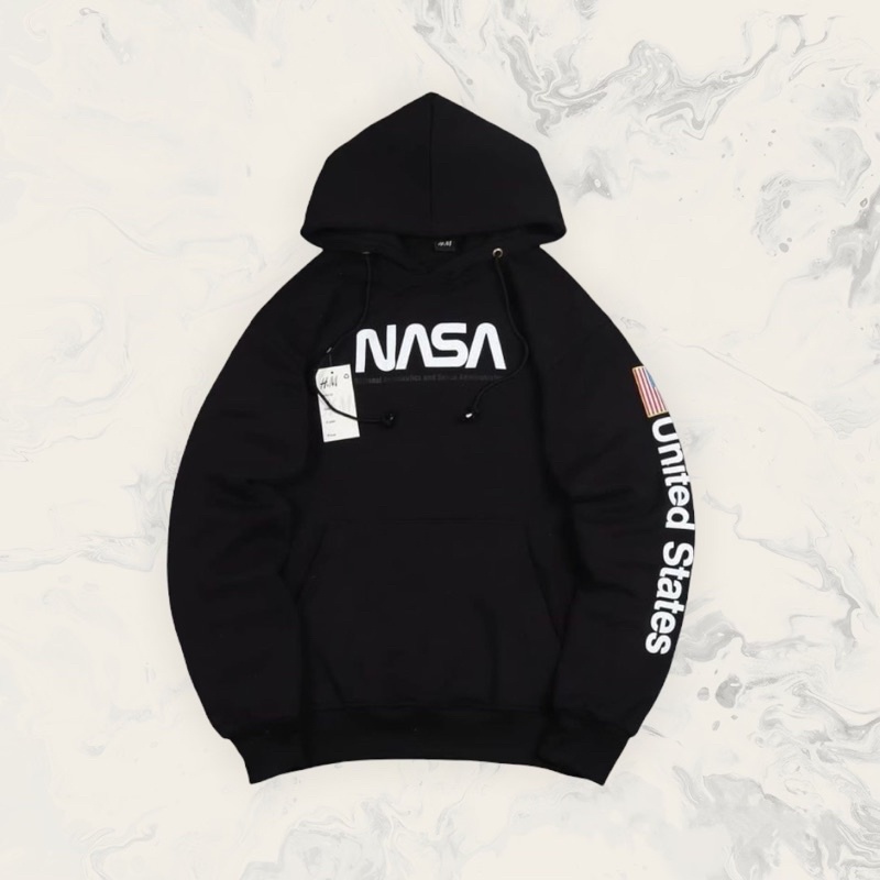 HOODIE SWEATER JAKET H&M NASA ASTRONOT FULL LABEL DAN TAG BAHAN TEBAL PREMIUM PRIA WANITA