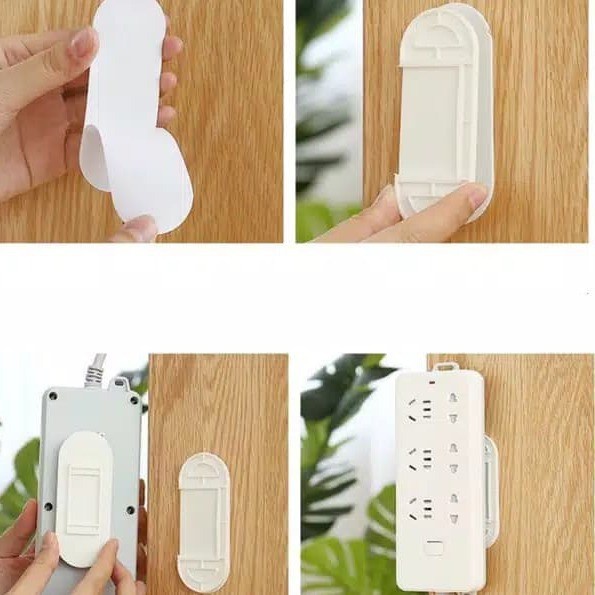 Tempat Gantungan Remote Tempel Hook Remote Holder Stop Kontak Holder Papan Colokan Fixator Strip Tempelan Stop Kontak