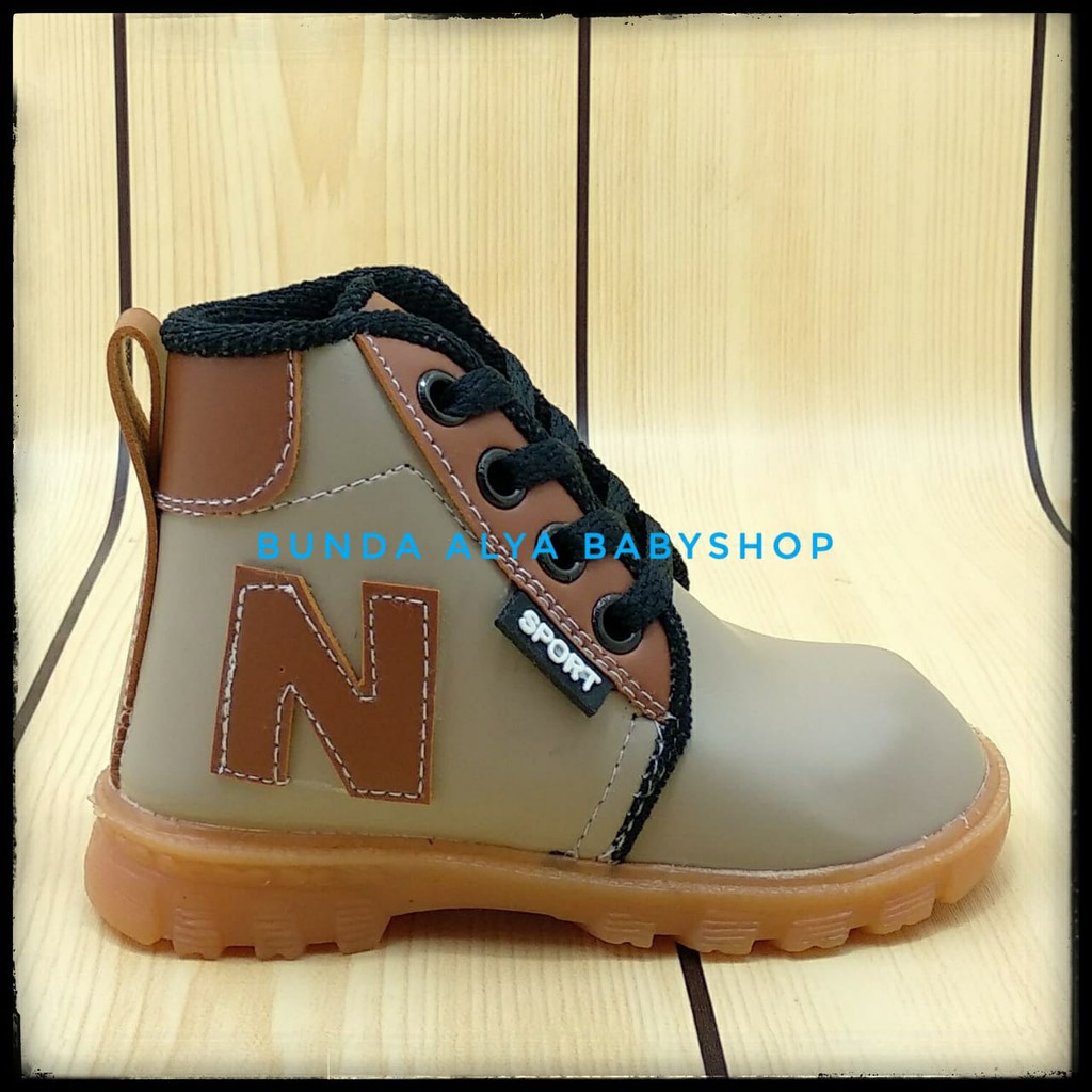 SALE Sepatu Anak Laki Laki Boots Umur 1 Tahunan COKLAT KREM - Sepatu Boots Anak Cowok Size 22 - 23