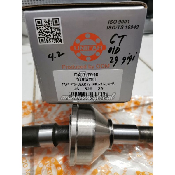 cv joint as roda depan pendek taft gt lama gigi 29