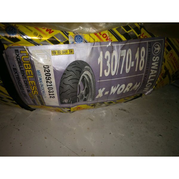 asli Ban Swallow 130-70-18 Tubeless bermutu