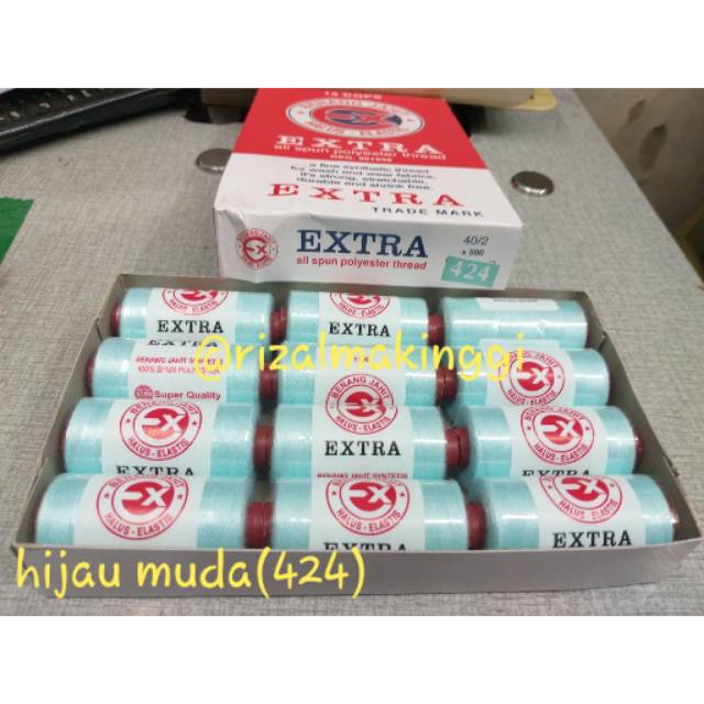 Benang jahit extra hijau muda(424) 500 yards