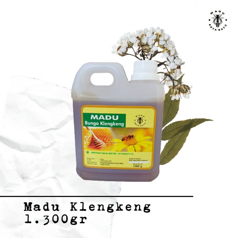 

Madu Asli Murni Nektar Bunga Klengkeng Jerigen 1.300g