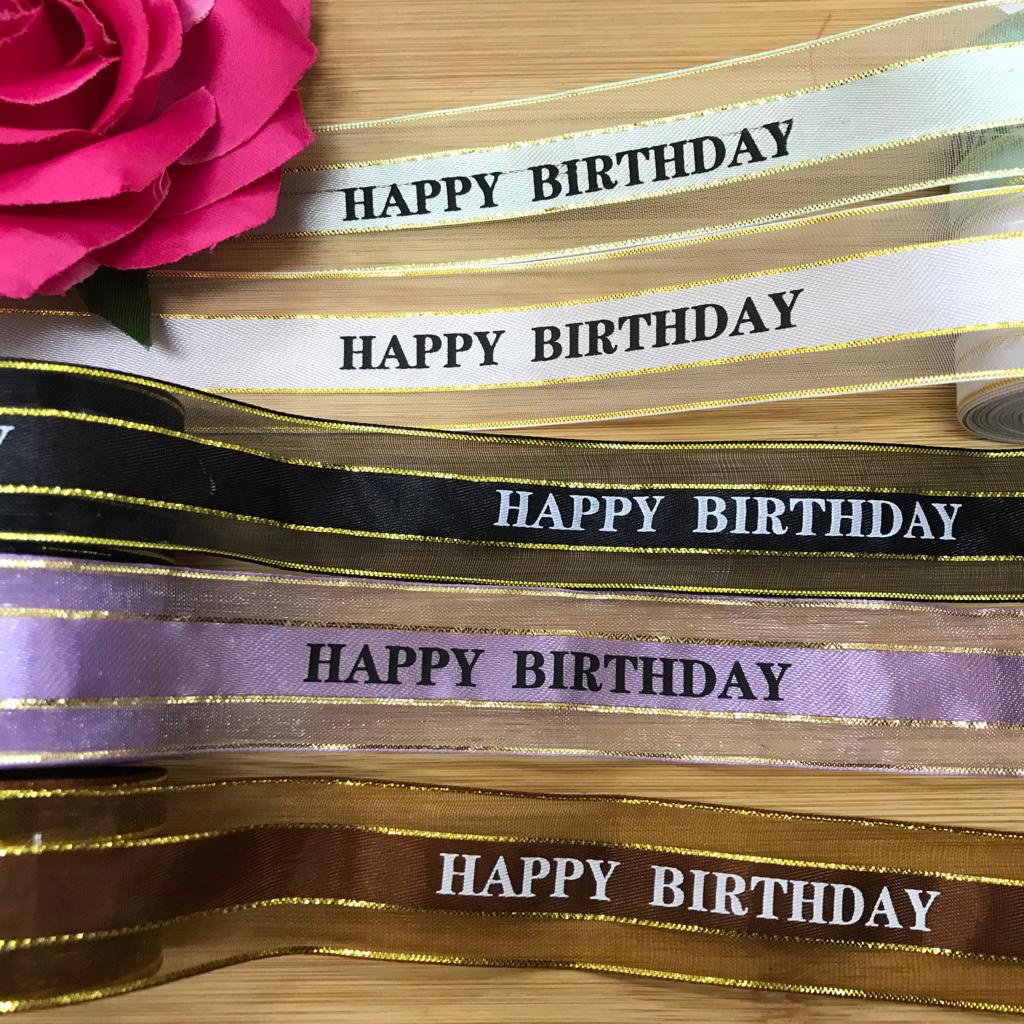 1 YARD - PITA HAPPY BIRTHDAY ORGANZA | PITA SOUVENIR | PITA KADO | PITA HAMPERS