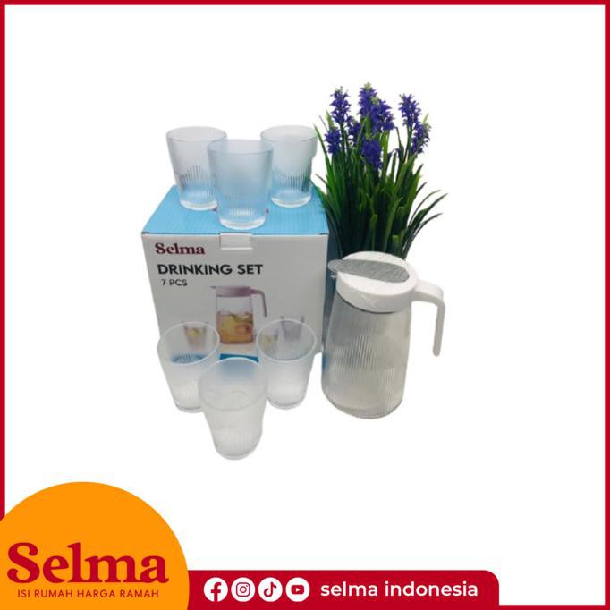 SELMA SET PITCHER / JUG JADE 7PCS CLEAR