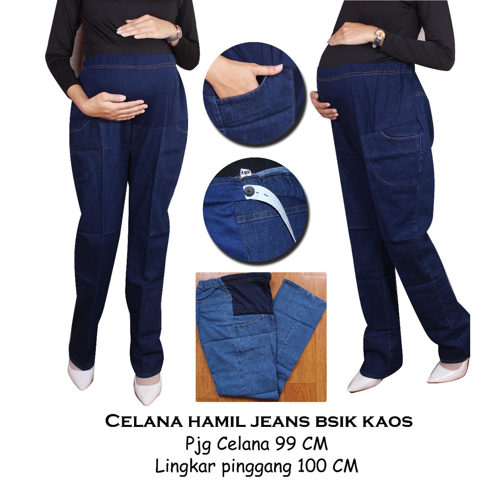 Celana Ibu Hamil Jeans Bsik Kaos