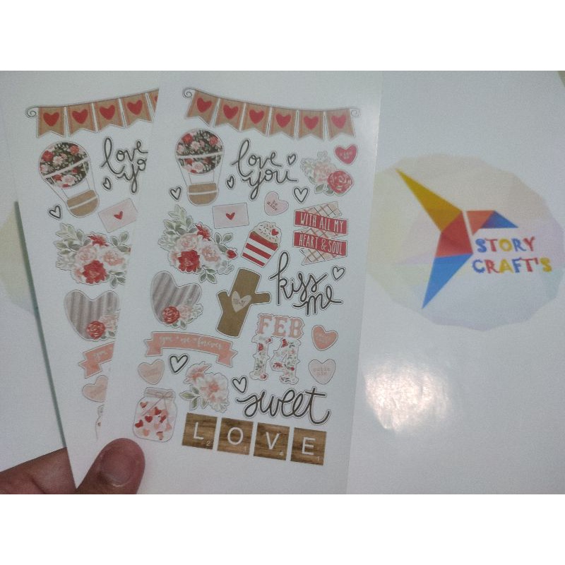 

Sticket Mini DIY Love You Red Tanpa Cutting