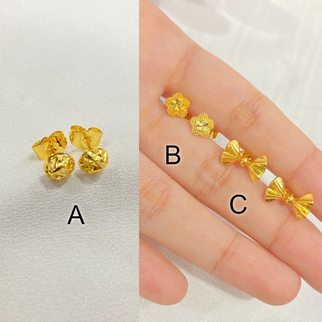 Anting Tusuk Warna 24 Karat Aksesoris Daily Fashion