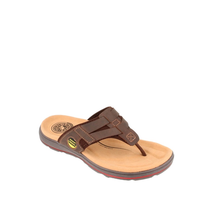 SANDAL JEPIT PAKALOLO PRIA ORIGINAL CASUAL KULIT ASLI COKLAT PB18