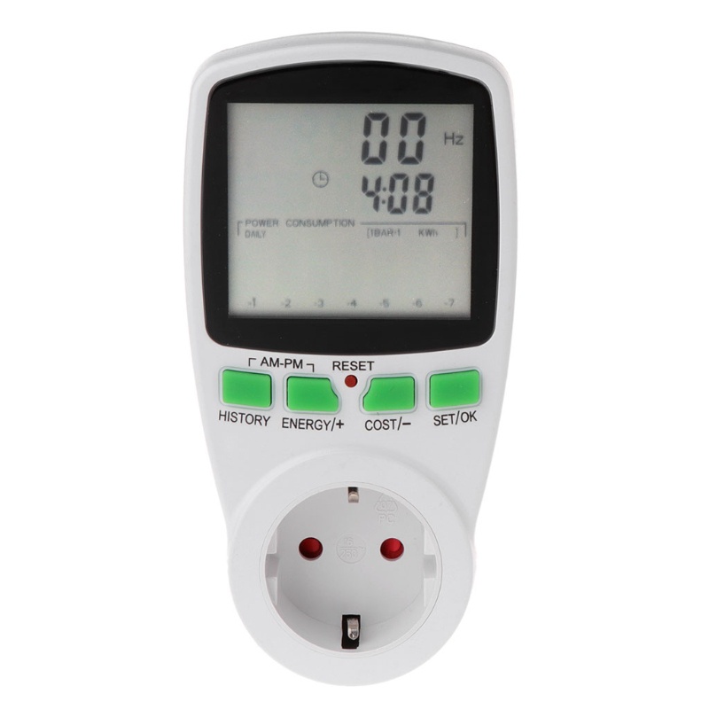 Mary Watt Meter Power Socket Plug-in Display Besar Dengan Kalkulator