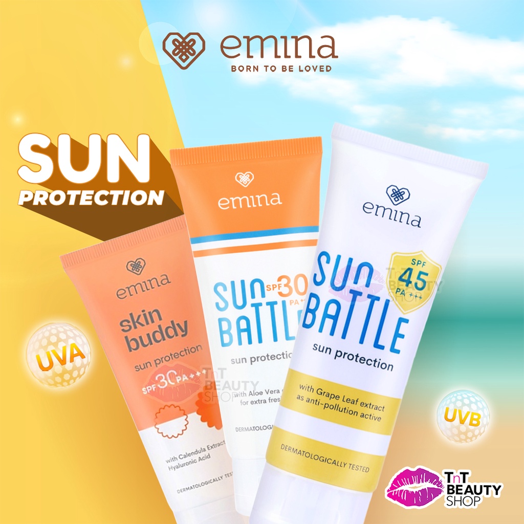 Jual Emina Sun Protection SPF 30 PA+++ 60mL Emina Sun Battle SPF 45