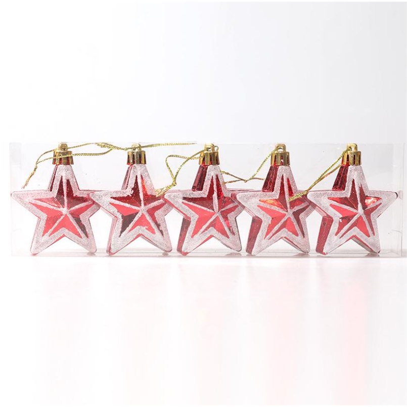 5 / 6Pcs Ornamen Gantung Bentuk Bintang Snowflake Untuk Dekorasi Pohon Natal