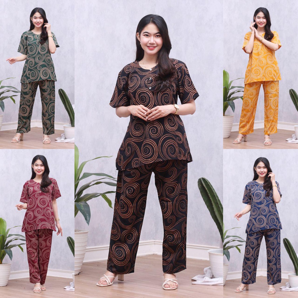 Setelan CP ANDIN Setelan Tyedye Batik Piyama Batik Baju Tidur Dater Cantik-5
