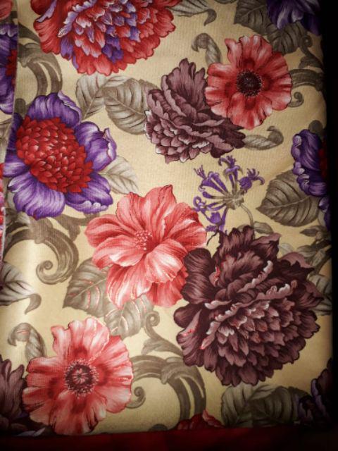 Bahan Kain Sofa Halus Mengkilap Motif Bunga - Rose