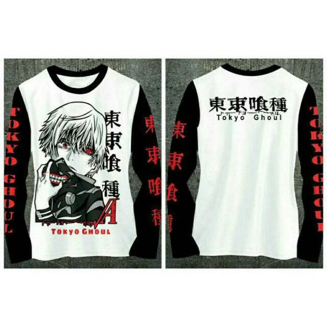 Obral Kaos Long Sleve Ken Kaneki -pakaian pria dan wanita,kaos,jaket anime