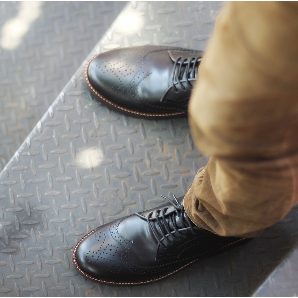 BRITISH BLACK (KULIT ASLI) |MNM x Kenzio| Sepatu Pantofel Pria Formal / Kantor ORI