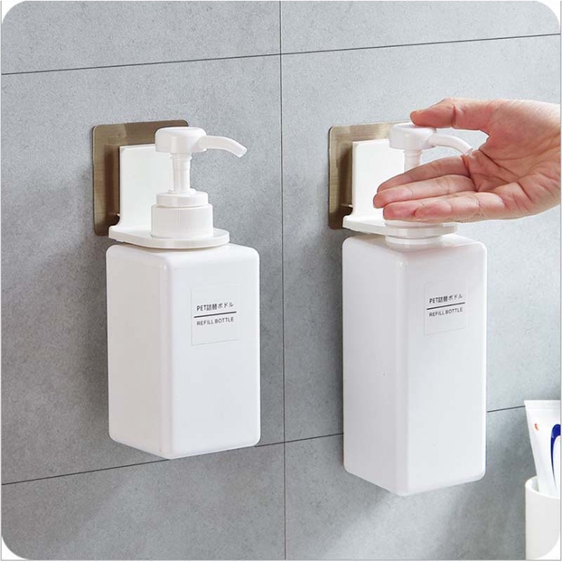 Self-Adhesive Wall Mounted Sticky Hook /  Shampoo Shower Gel Bottle Holder Shelves / Punch-freeS tainless Steel Suction Cup