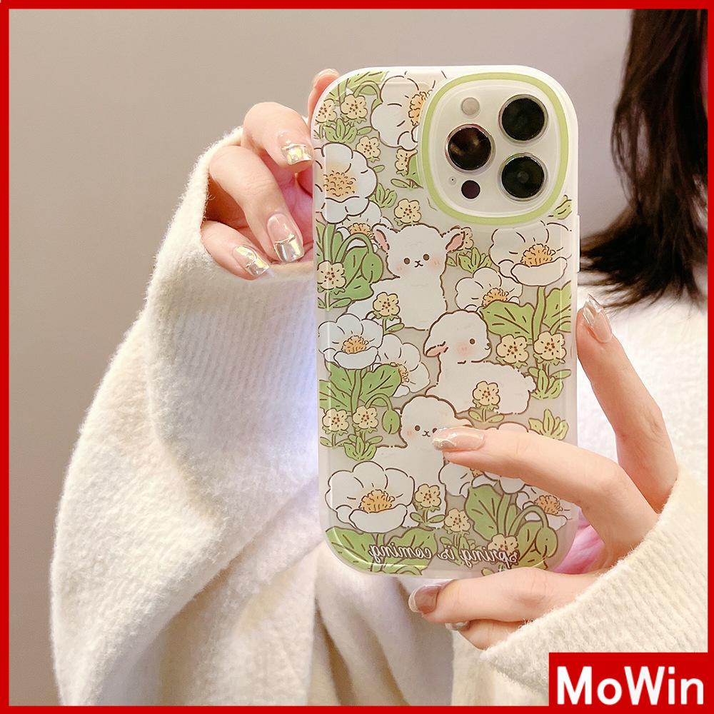 iPhone Case Silicone Soft Case Clear Case TPU Airbag Shockproof Full Coverage Protection Camera Lamb Flower For iPhone 13 Pro Max iPhone 12 Pro Max iPhone 11 iPhone 7 Plus