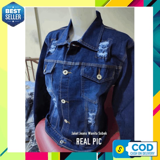 Jaket Jeans Distro Premium Modis Branded Wanita Import Terbaru Cewek Murah Original Kekinian Jaket J