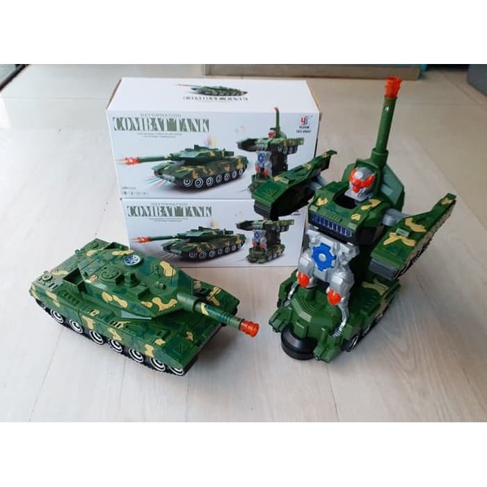 MAINAN MOBIL ROBOT COMBAT WAR TANK DEFORMATION MILITARY WAR TANK BESAR