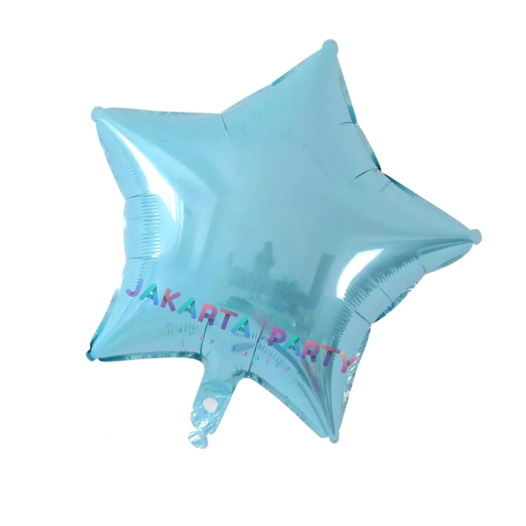 Balon Foil Bintang Biru Muda / Balon Foil Star / Balon Bintang