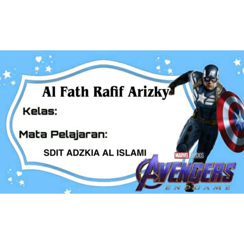 

(ISI 50 PCS) STICKER BUKU SEKOLAH MOTIF AVENGERS CAPTAIN AMERIKA