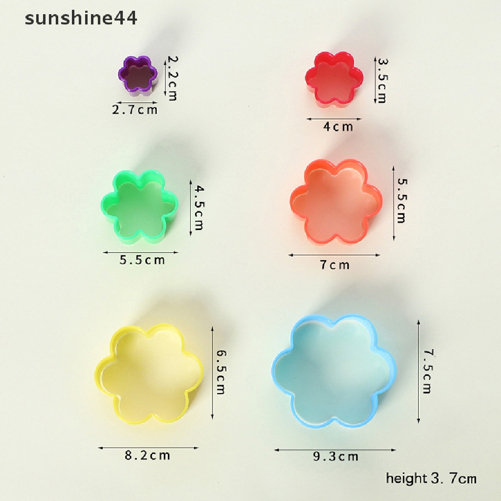 Sunshine 5-6pcs / set Cetakan Kue / Biskuit Bahan Plastik Warna-Warni