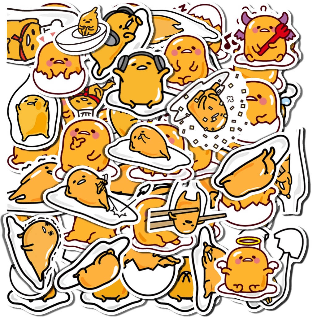 

49 Pcs STICKER GUDETAMA Stiker Cute Waterproof