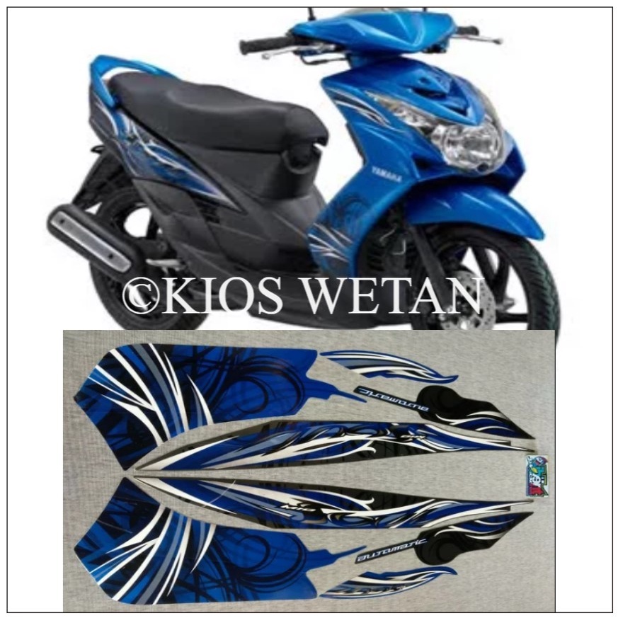 STRIPING MIO SOUL BIRU  2009 STIKER LIS STANDAR ORI YAMAHA POLET