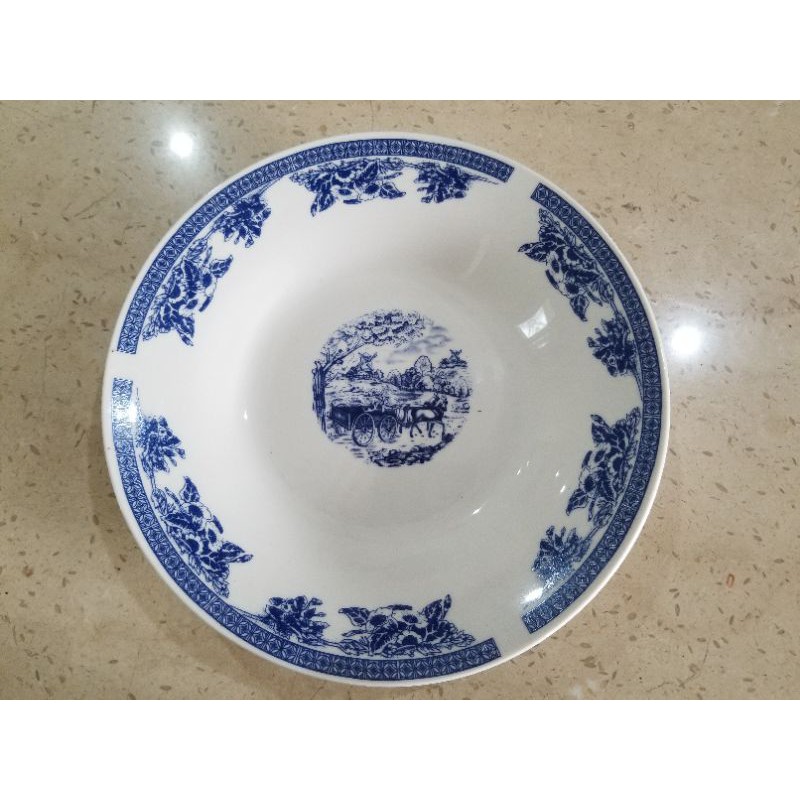 Piring Keramik Motif Bunga Biru Putih Piring Antik Jadul