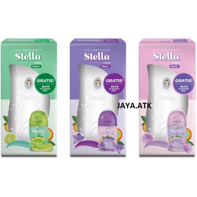 PENGHARUM RUANGAN STELLA SET MESIN OTOMATIS MATIC + REFILL AIR FRESHENER BOX