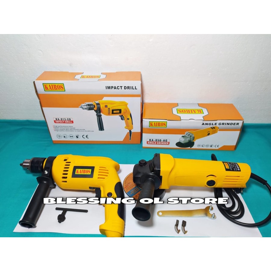 GERINDA TANGAN 4" KAIROS + IMPACT DRILL / BOR 13 MM