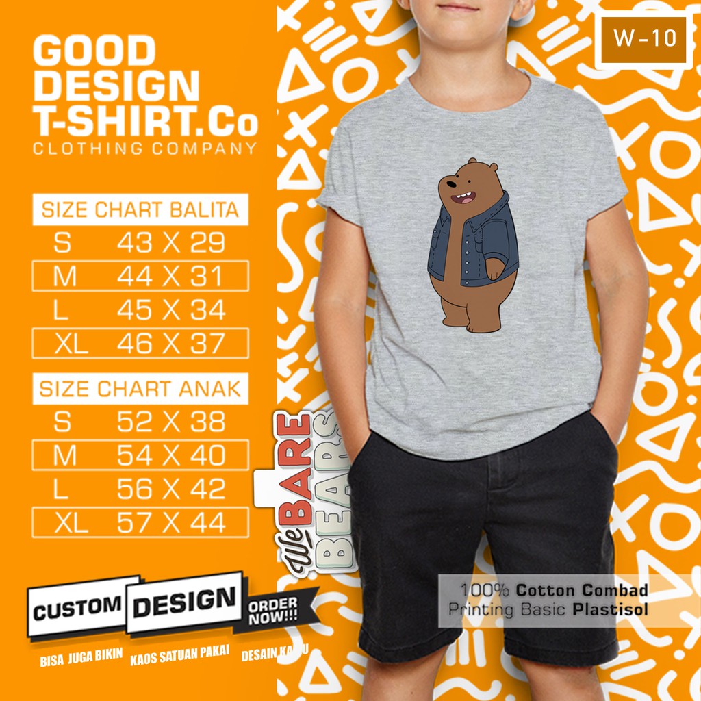 Kaos Anak We Bare Bears Grizzly 3