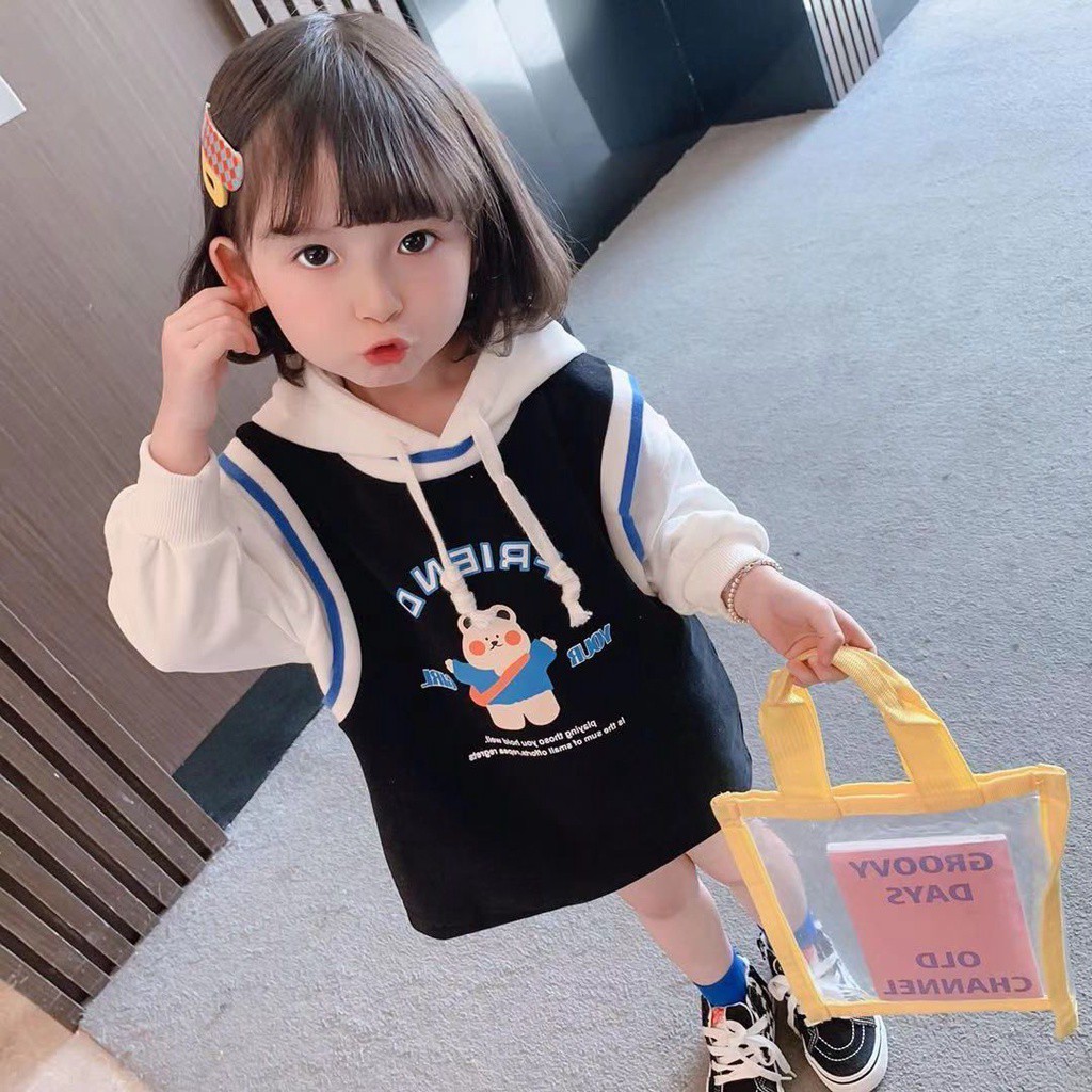 Plazababyku PASSWORD DRESS FRIENDS 2IN1 Dress Sweater 1 - 7 Tahun Baju Anak BerKualitas