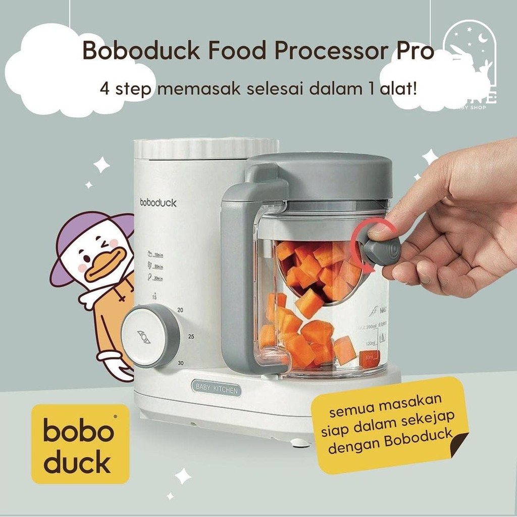 Boboduck Food Processor Blender Heater Mixer Steamer Pengolah Makanan F9005