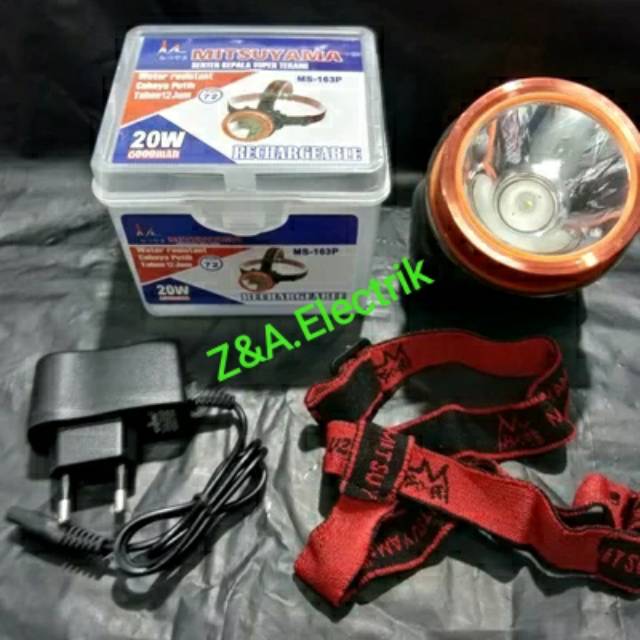 Senter Kepala Headlamp Ring Aluminium 20 Watt MS-163P MITSUYAMA