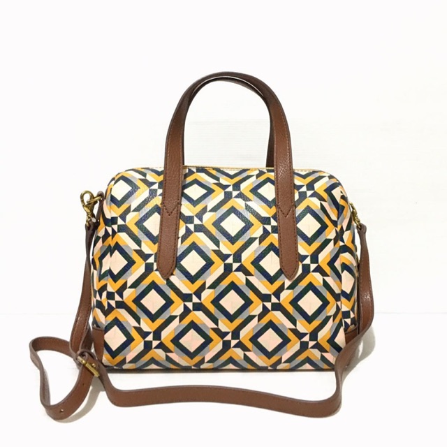 FOSSIL SYDNEY SATCHEL MULTI YELLOW