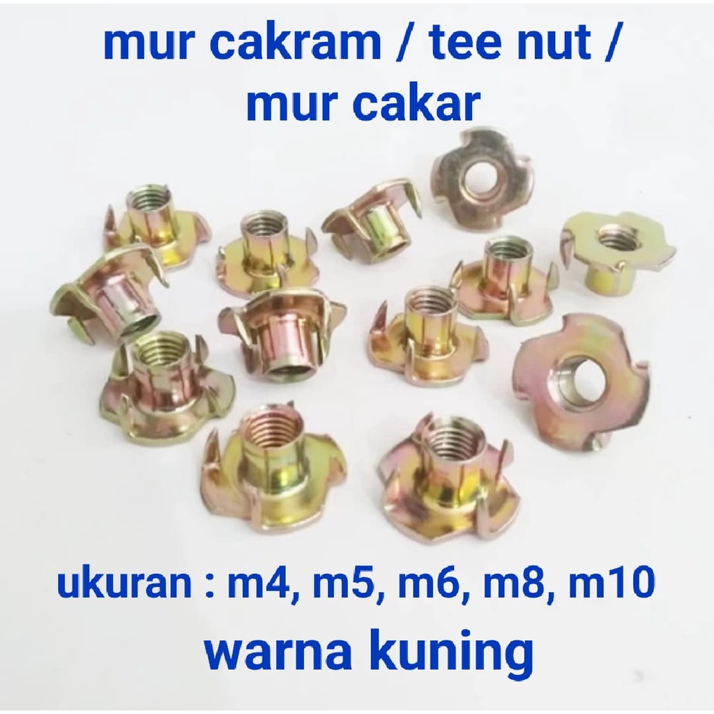 MUR CAKRAM M8 KUNING / TEE NUT M8 KUNING