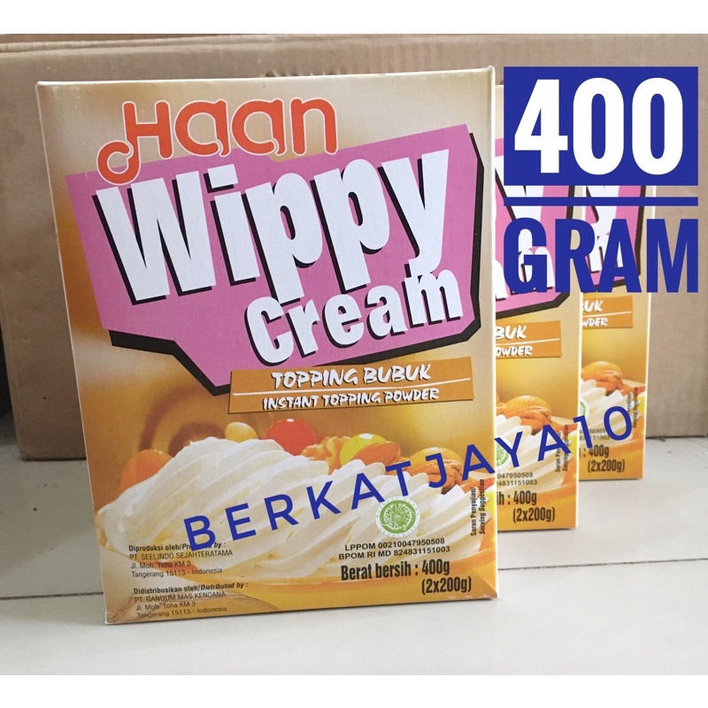 PROMO MURAH Haan Wippy Cream 400 Gram Whipped Cream Instant Topping Bubuk