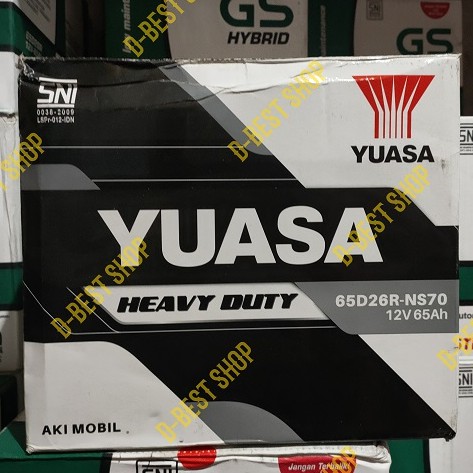 AKI / ACCU BASAH YUASA HEAVY DUTY NS70 / 65D26R - 65 AMPERE + AIR ZUUR