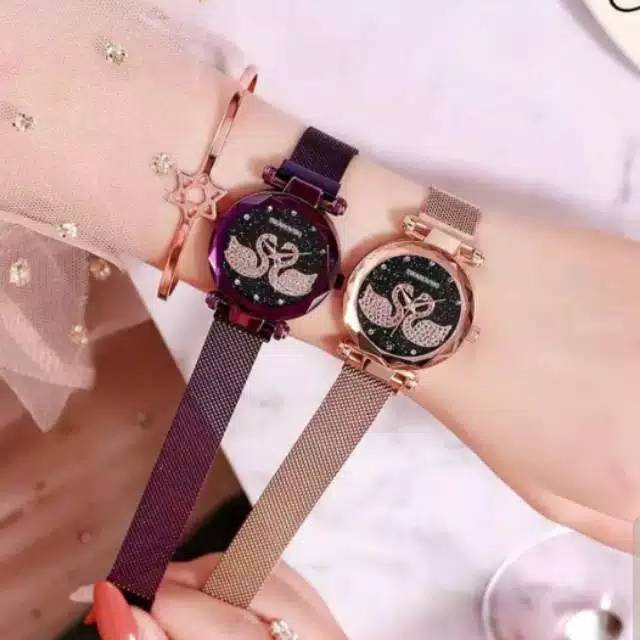 Jam Tangan Wanita Korea Strap Magnet Angsa Double