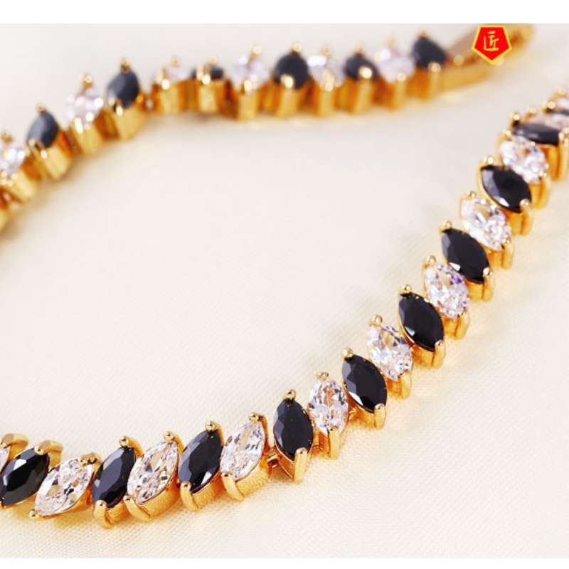 [Ready Stock]Fashion and Fully-Jewelled Ruby 18K Gold Bracelet