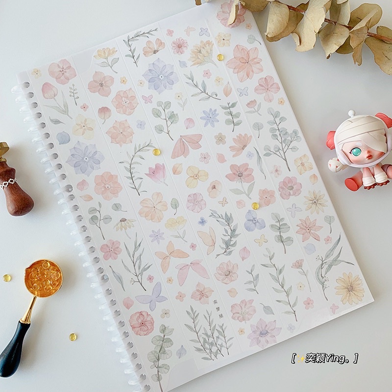 

[Sample] Yi Dream House Flowers Washi & PET Tape / Journal scrapbook planner bujo