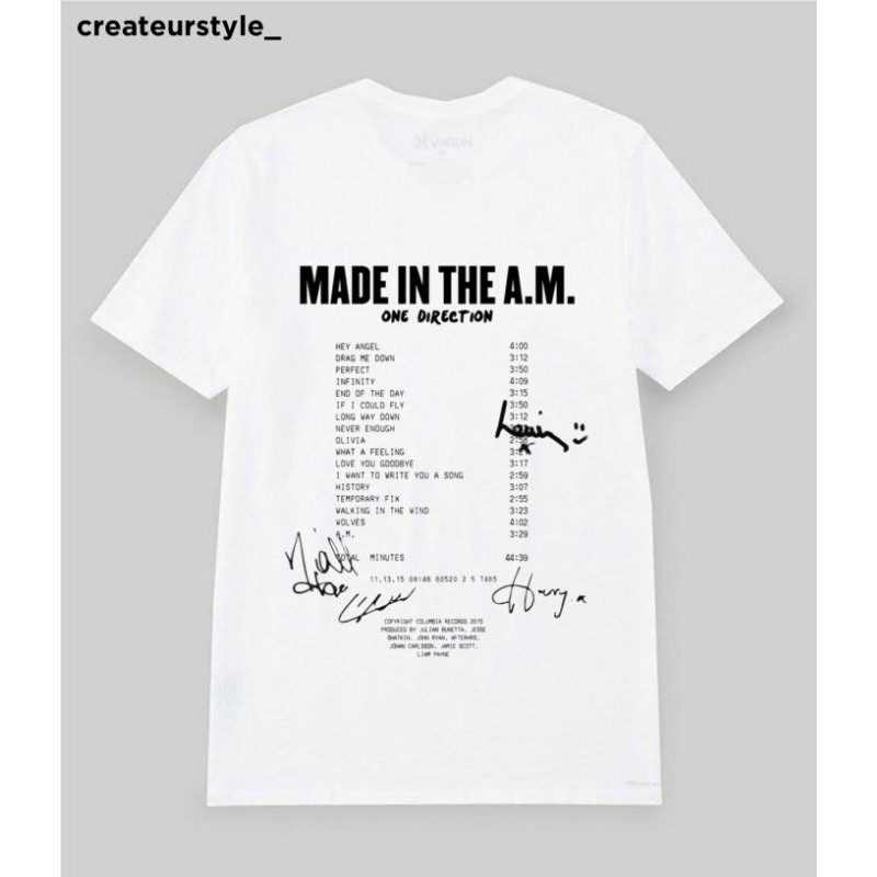 tshirt album AM onedirection | BAJU ONE DIRECTION