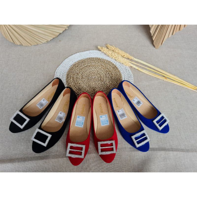 ABBUSHOES Bm 89 Flatshoes Wanita Cantik Bahan Suede Murah Berkualitas