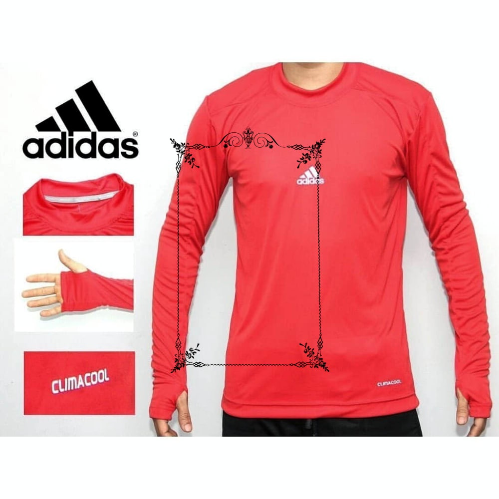 Murah Manset Adidas Baselayer Panjang Thumbole Kaos Futsal Sepak Bola Daleman Olahraga Keren