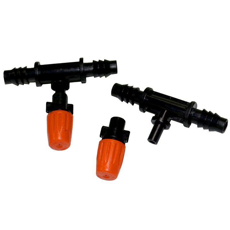 SET SPRAYER KABUT EMBUN TAMAN MIST NOZZLE + KONEKTOR TEE UNTUK SELANG PE 11MM FEFARM