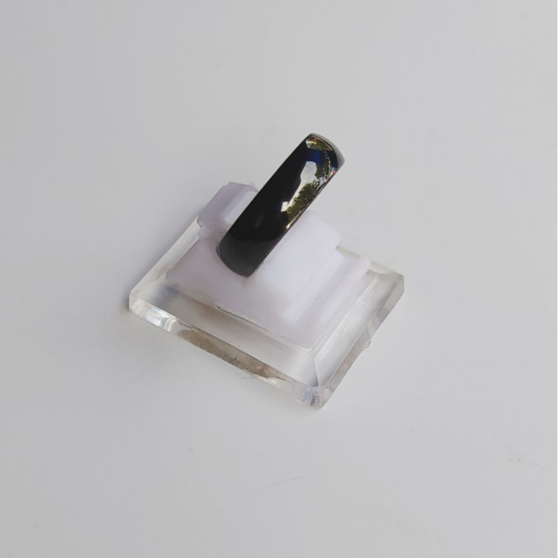 Cincin Titanium Unisex Polos Black Silver Bisa Tulis Nama-Hitam Polos Cembung