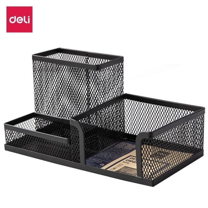 

Wow Deli E9175 Tempat Alat Tulis-Mesh Desk Organizer 3 Comp Gilaa!!!