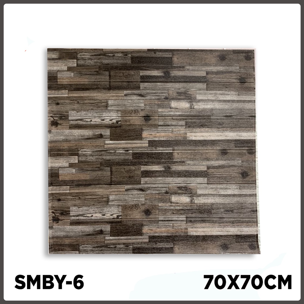 Wallpaper dinding 3d motif kayu wood foam Dekorasi Kamar murah 70x70cm-KAYU 3mm SMBY-6